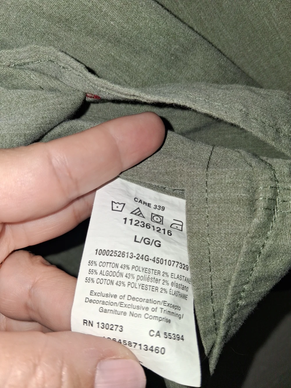 Wrangler Men's Long Sleeve Olive Shirt